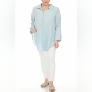 Boho Me Women's S Oversized Gauze Button Up Shirt Lagen Preppy Boho